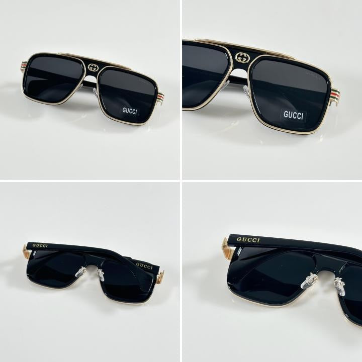 Guccii 1295 Gold/Black (Premium Sunglass)